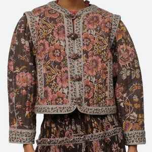 Sea New York Tess Floral Quilted Jacket with Sherpa lining